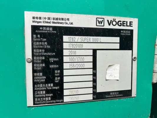 VOGEL 1880 Pavimentador de asfalto usado com espessura máxima de pavimentação de 1000 mm e 112000 kg